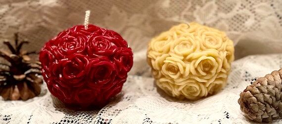 Bouquet Of Red Roses Ball Candle/ Valentines ...
