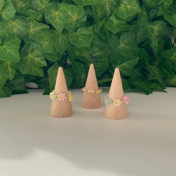 Beaded Ring Set | Daisy Ring | Colorful Beade...