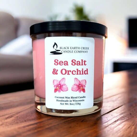 Sea Salt & Orchid candle, Sea Salt candle, Fr...