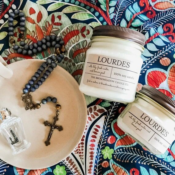 Lourdes Soy Candle, Floral Palm & Ocean, Hand...