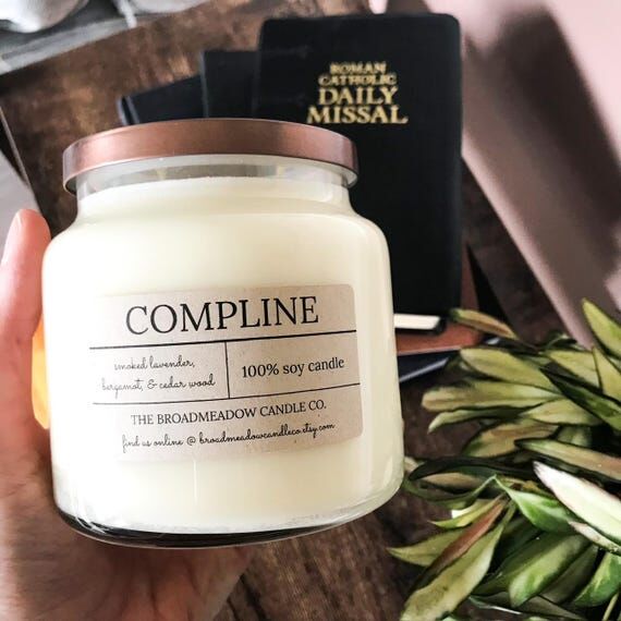 Compline Soy Candle, Smoked Lavender, Bergamo...