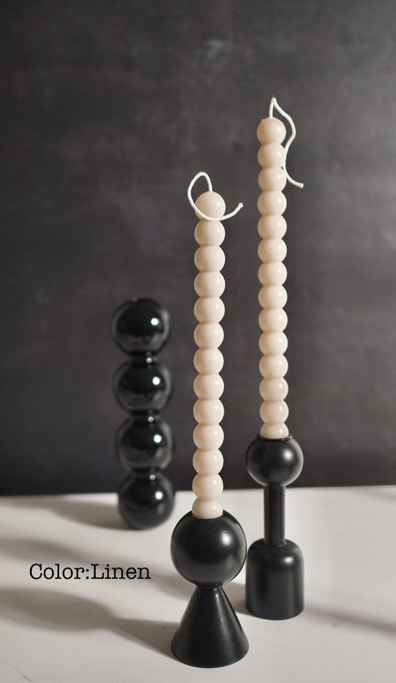 Bubble Taper Candles: Natural Beeswax & Soy W...