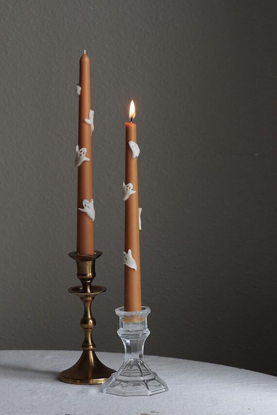 Handcrafted Halloween Ghost Taper Candles: So...