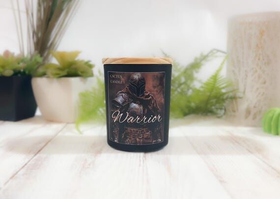 Warrior Candle - Premium Matte Black Jar Fant...