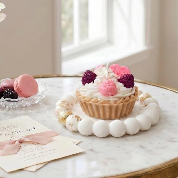 Dessert Candle | Raspberry Scented Candle | B...