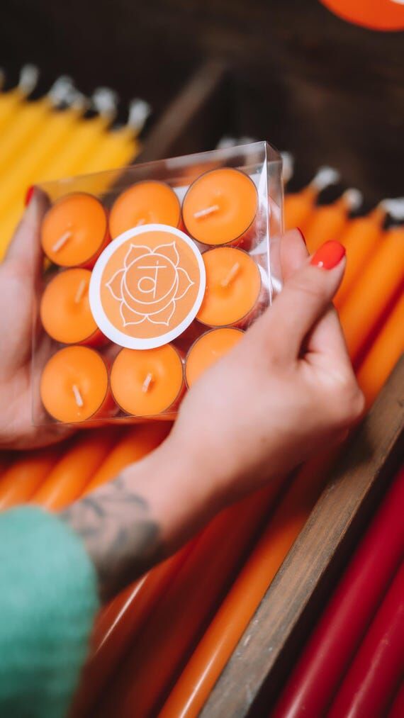 Eco Swadhisthana Sacral Chakra Tea Candles / ...