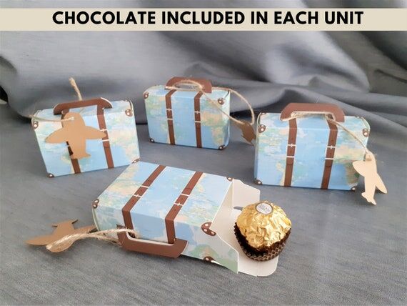 Mini Travel Suitcase Paper Candy Boxes - Fare...