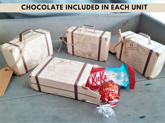Mini Travel Suitcase Boxes with Chocolate, Pa...