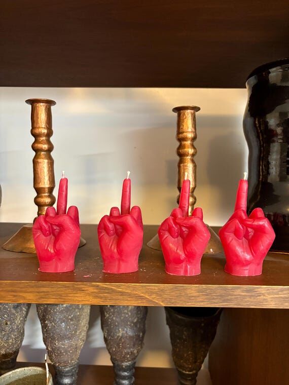 Handmade Middle Finger Candle. 4 quantity....