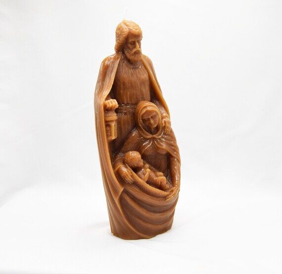Holy Family Beeswax Pillar Candle - Unscented...