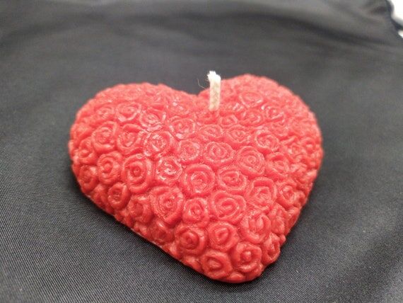 Handmade Heart Beeswax Candle - Romantic Unsc...