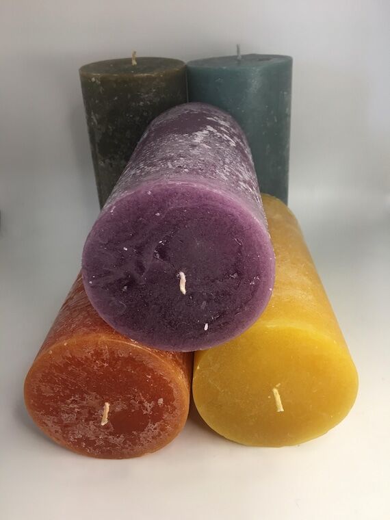 Scented Rustic Pillar Candles (Set of 3) – ...