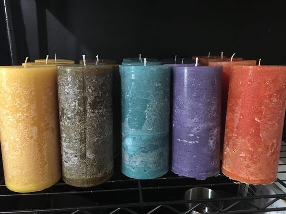 Scented Rustic Pillar Candle – Handmade Lon...