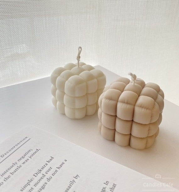 Puff Candle, Square Candle, Cute Candle, Home...