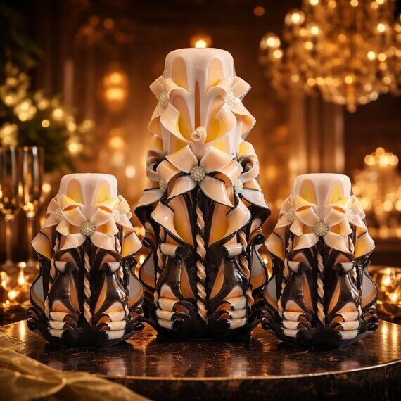 Carved Candles Decor Handmade Gift Colourful ...
