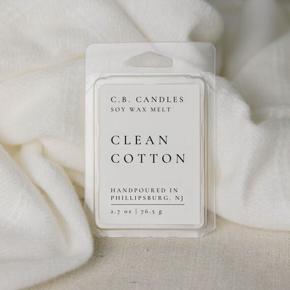 Clean Cotton Wax Melt, 100% Soy Wax, Handmade...
