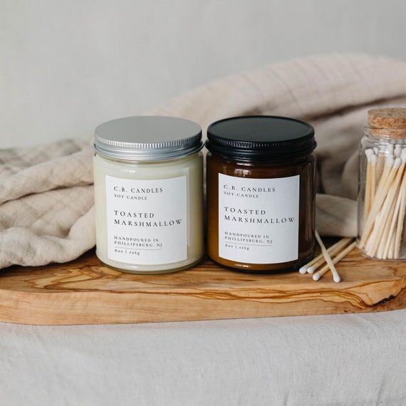 Toasted Marshmallow, 100% Soy Candle, Handmad...