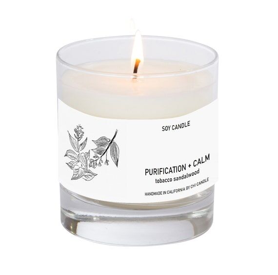 Purification + Calm Soy Candle. Tobacco - San...