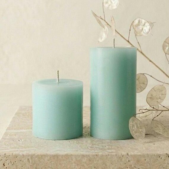 Seafoam Artisan Pillar Candle Duo | The Ocean...