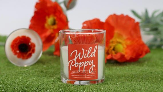 Wild Poppy Container Candle | Poppy Scented F...