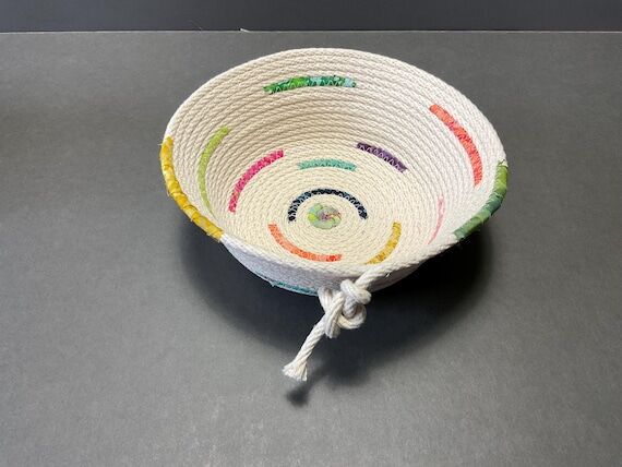 Handmade Basket Coiled Rope Bowl...