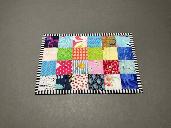Modern Patchwork Mug Rug, Quilted Snack Mat, ...