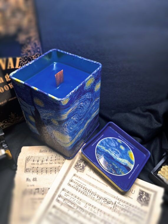 Art candle, Starry Night Vincent Van Gogh Soy...