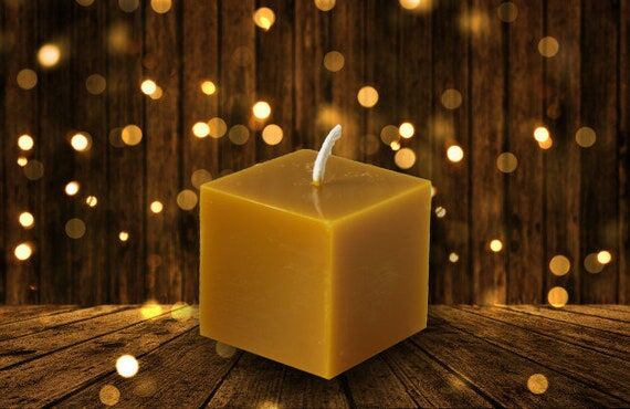 Cube Candle, Pure Beewax Candle, Handmade Can...