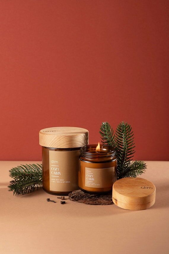 Cozy Cabin Scented Candle - Evergreen Needles...