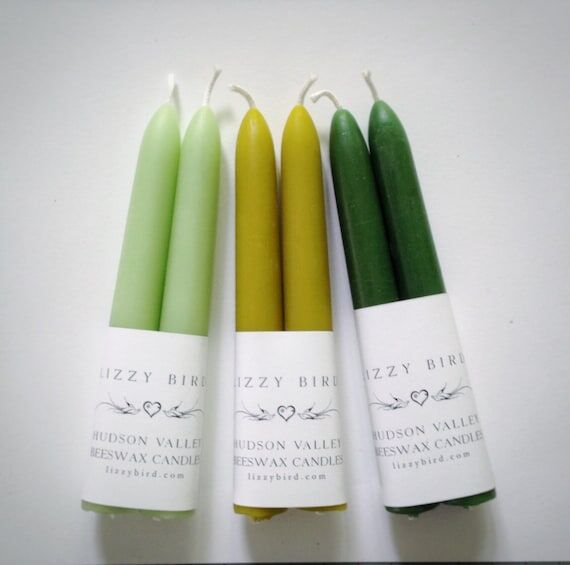 Handmade Beeswax Taper Candles (Pair) - 6 Inc...
