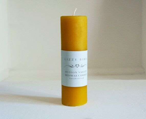 Handmade Beeswax Pillar Candle: 6 1/4" B...
