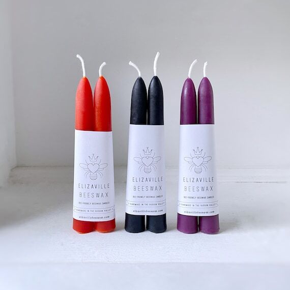 Three Pairs of Beeswax Candles - 6" Tape...