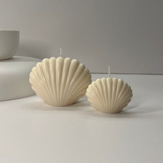 Seashell candle, cute clam shell candle, Soy ...