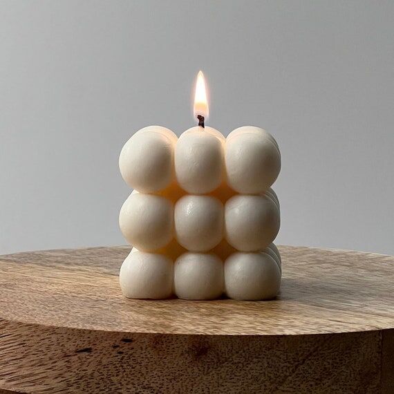 Bubble cube candle, Cute Bubble candle, Handm...
