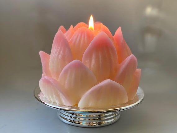 Mindfulness Candle Lotus Beeswax Pink Flower ...