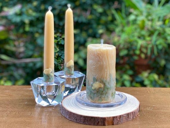 Beeswax Botanical Micro Wedding Unity Candle ...