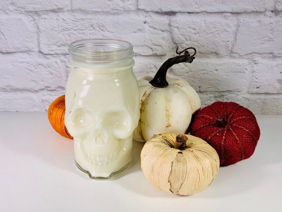 Skull Mason Jar Soy Candle, Choose Your Fall ...