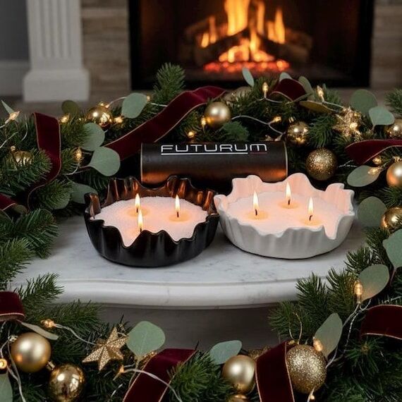 Large Christmas Candles: Pearled Sand Wax in ...