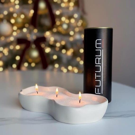 Christmas Pearled Candles: Sand Wax Candle in...