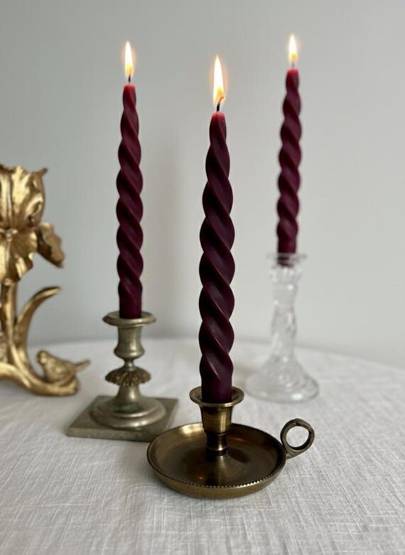 Set of 3 Pure Beeswax Candles – Natural Han...