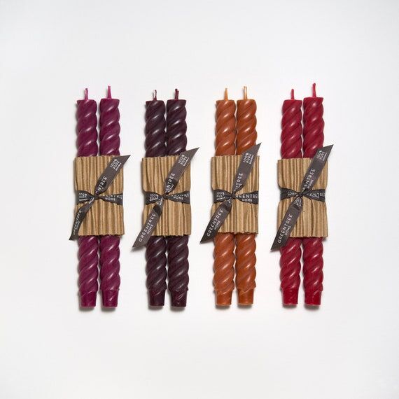 10" Rope Taper Handmade Beeswax Candles...