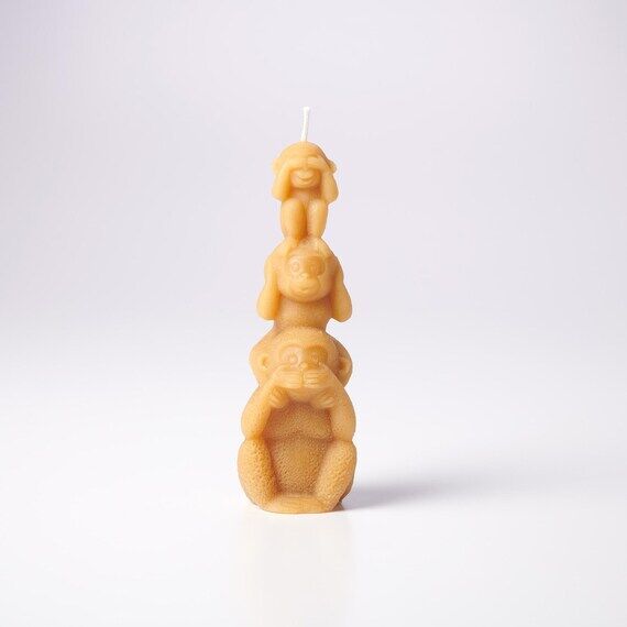 Wise Monkey Handmade Beeswax Sculptural Anima...