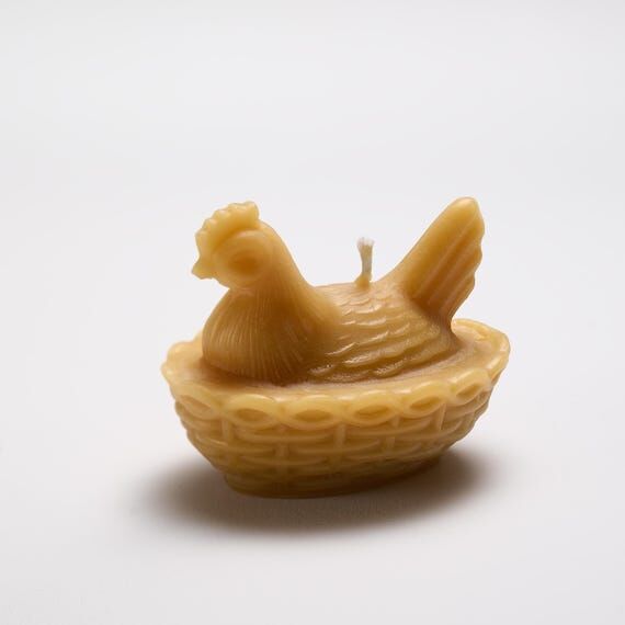 Nested Hen Handmade Beeswax Sculptural Animal...