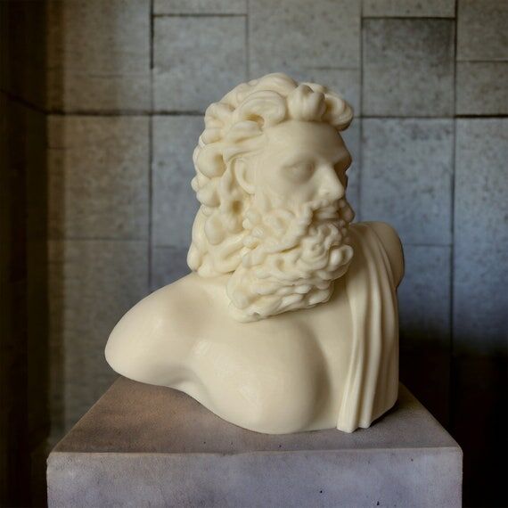 Zeus Statue Candle: Soy Wax Decorative Home D...