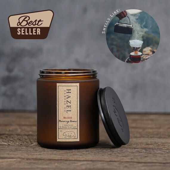 Coffee Candle with Hazelnut & Cocoa Aroma - C...