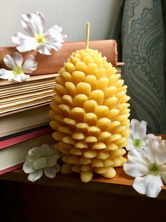 Handmade Beeswax Pinecone Candle...