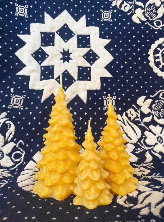 Pure Beeswax Pine Tree Candles...