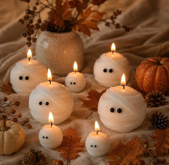 Mummy Ghost Candles | Halloween Candles | Mum...