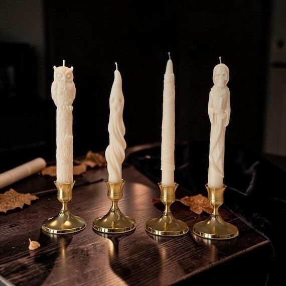 Halloween Taper Candles | Ghost, Owl, Mummy &...