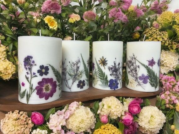 4.5 inch Handmade Decorative Botanical Pillar...